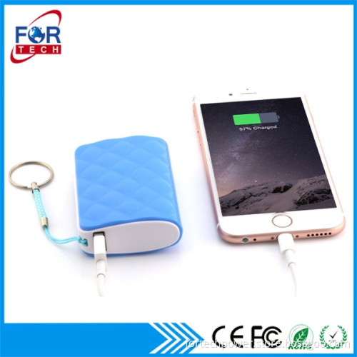 High Tech Candy Color Mobile Phone Power Bank 5000mah with Keyring